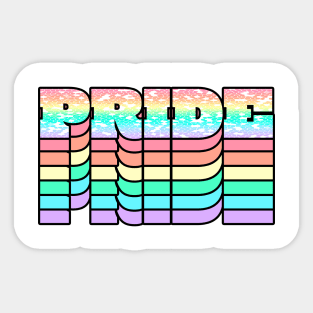 Pastel Pride Rainbow Mosaic Graphic Design Sticker